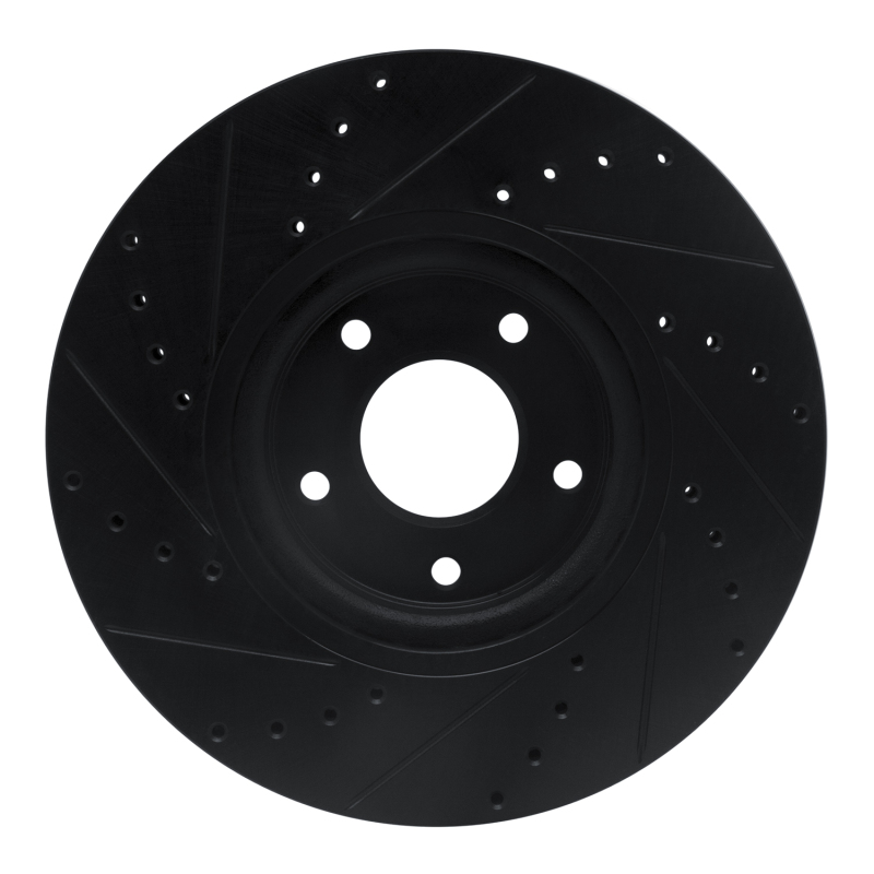 Nissan Sentra Brake Rotor (1) - Front Right - R1 Concepts - R1 Drilled & Slotted - Black - `07-`17